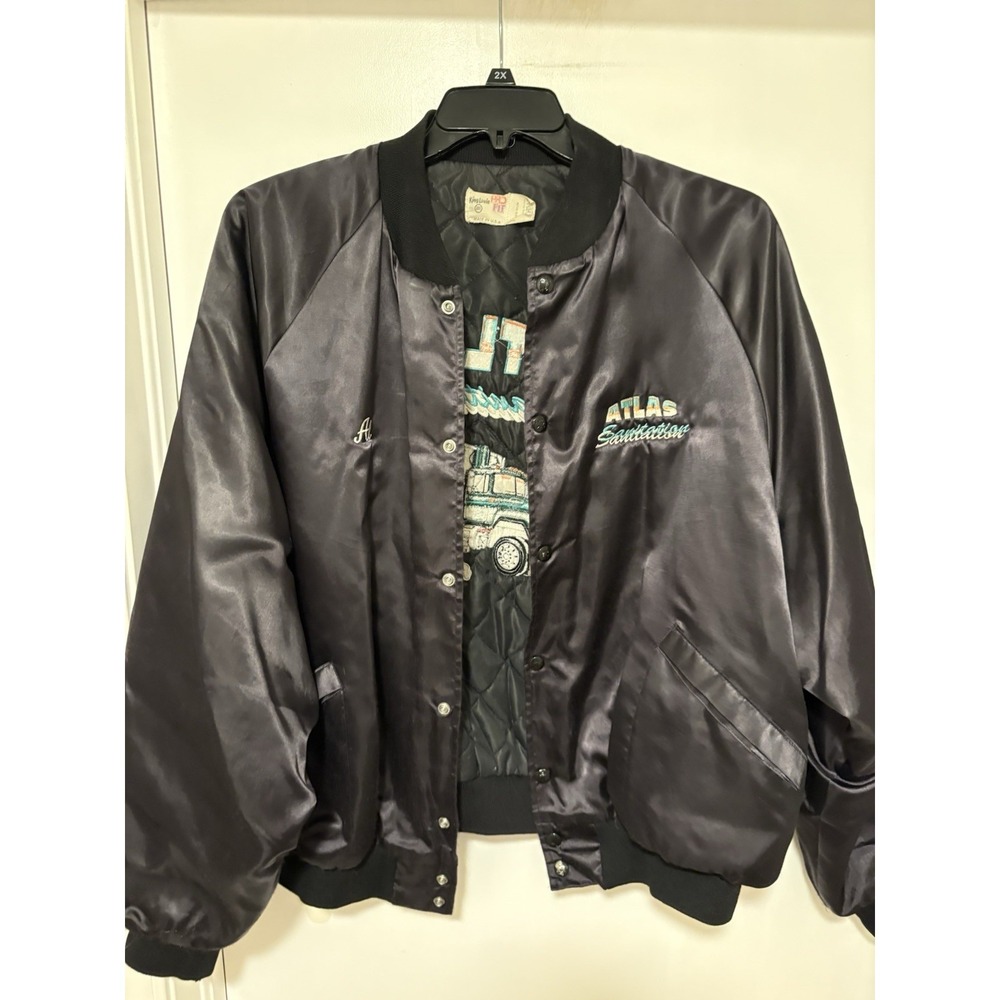 Vintage Trucker Satin Bomber Jacket Size XXL